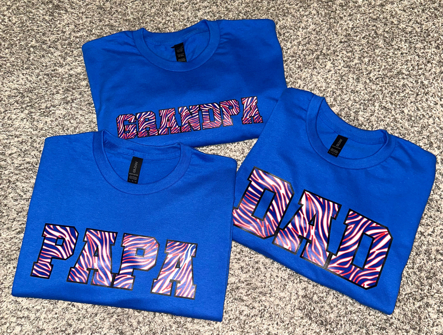 Dad, grandpa and papa t-shirts